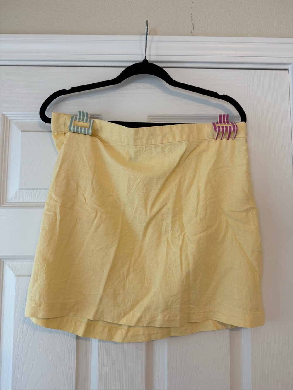 Yellow Women's Casual Linen-Blend Skirt